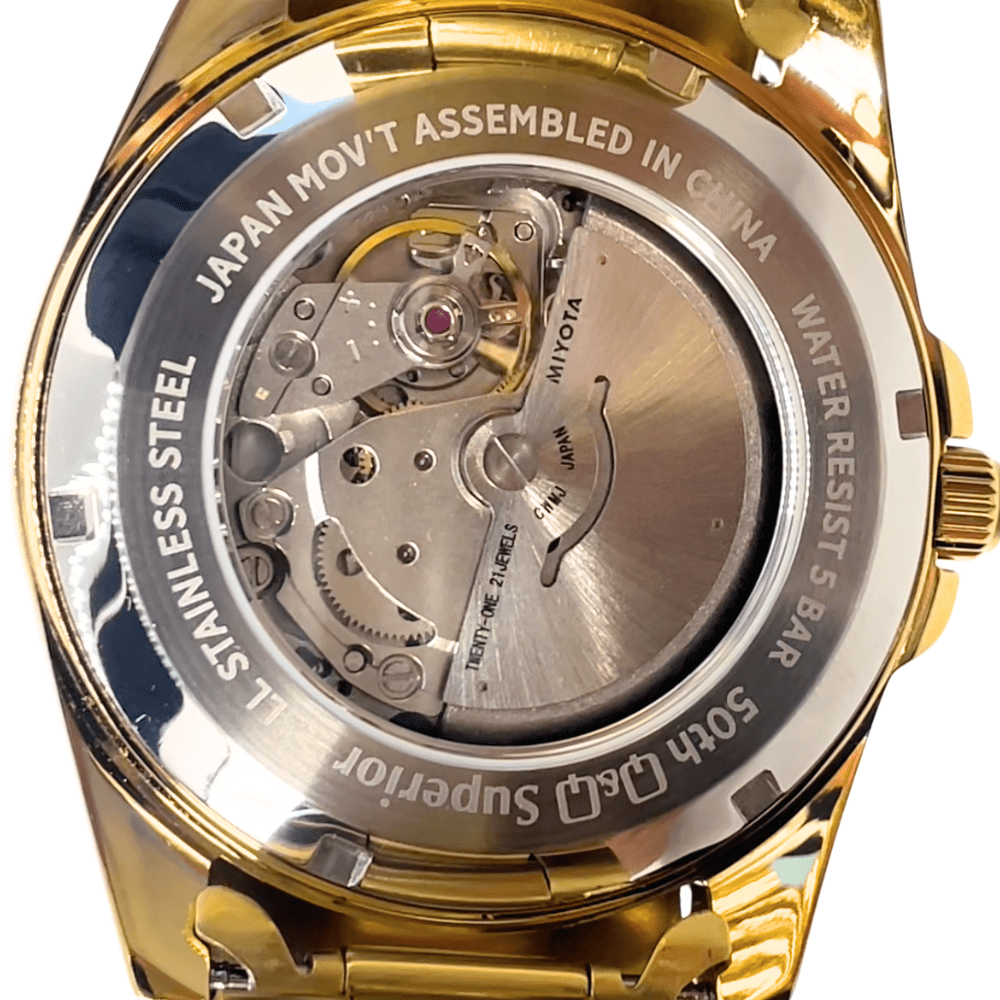 Reloj Q&Q Automático S23A-509PK Acero Dorado Hombre3