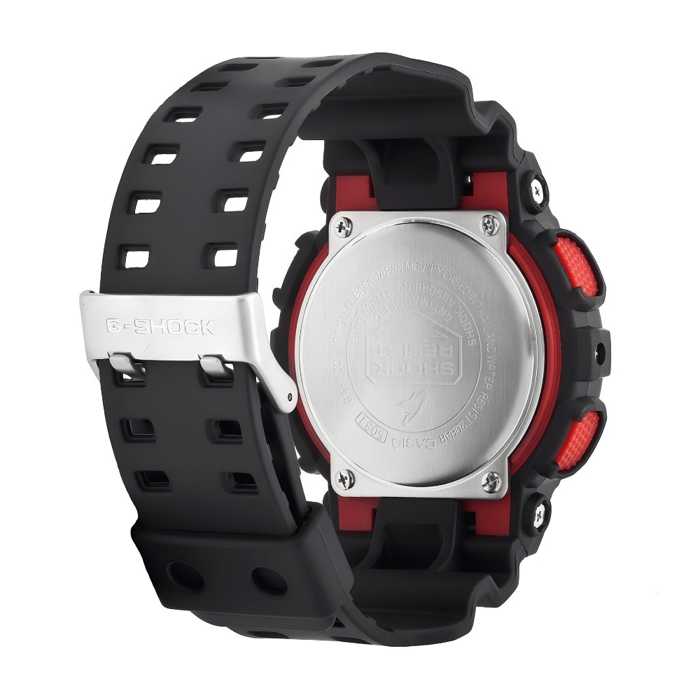 Reloj Casio G-Shock GA-100-1A4DR Análogo-Digital Negro Rojo Táctico Hombre6