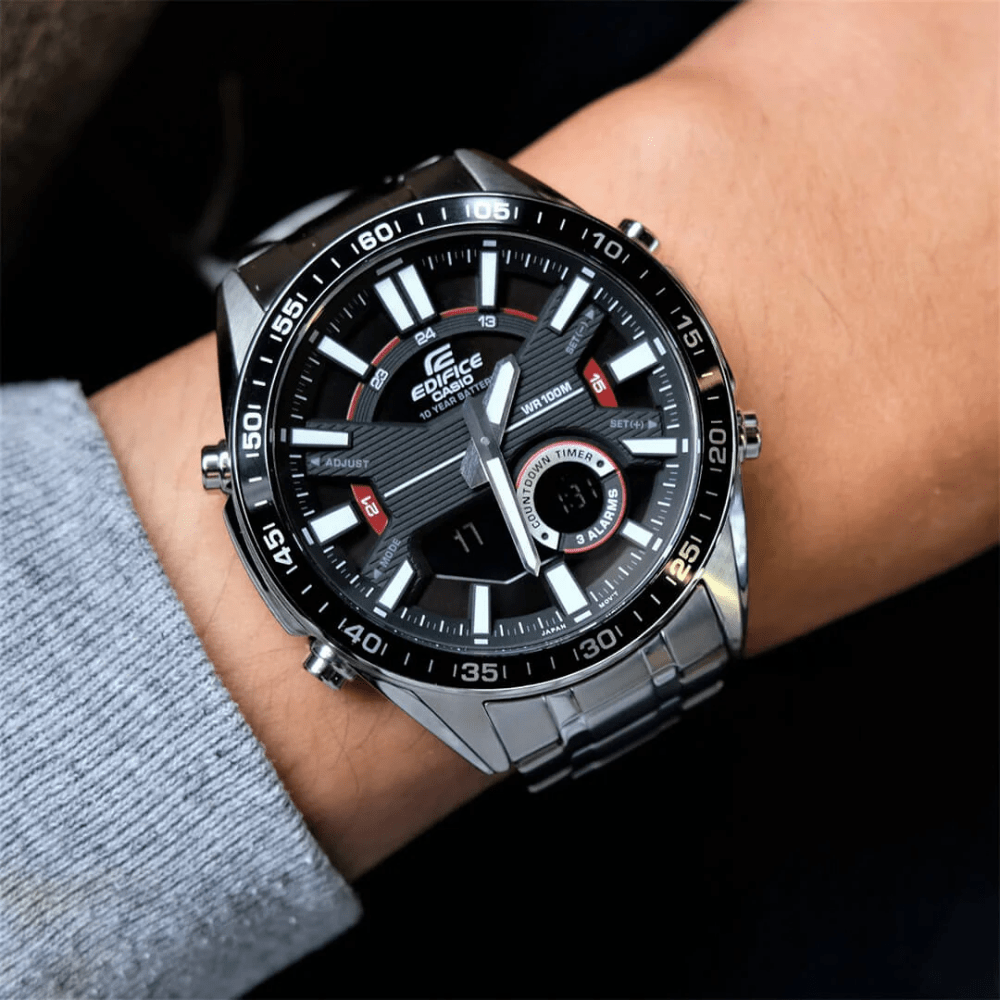 Reloj Casio Edifice EFV-C100D-1AV Analógo-Digital Acero Plateado Hombre2