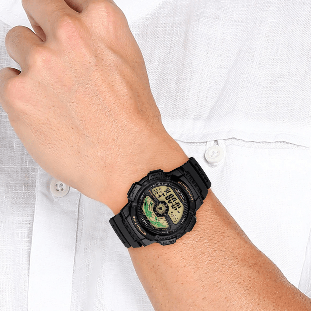 Reloj Casio World Time AE-1100W-1BVDF Digital Negro Hombre3