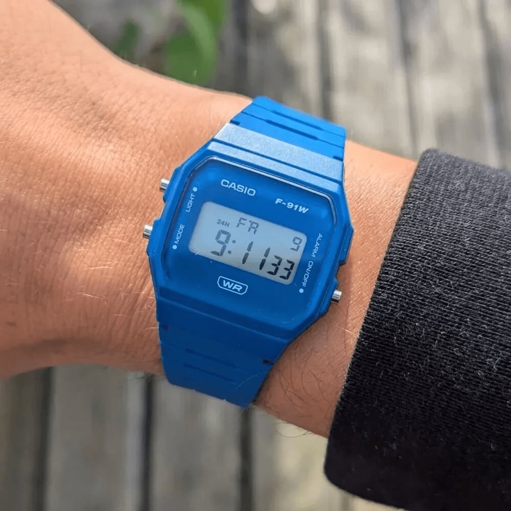 Reloj Casio Vintage F-91WB-2A1DF Digital Clásico Azul Unisex2