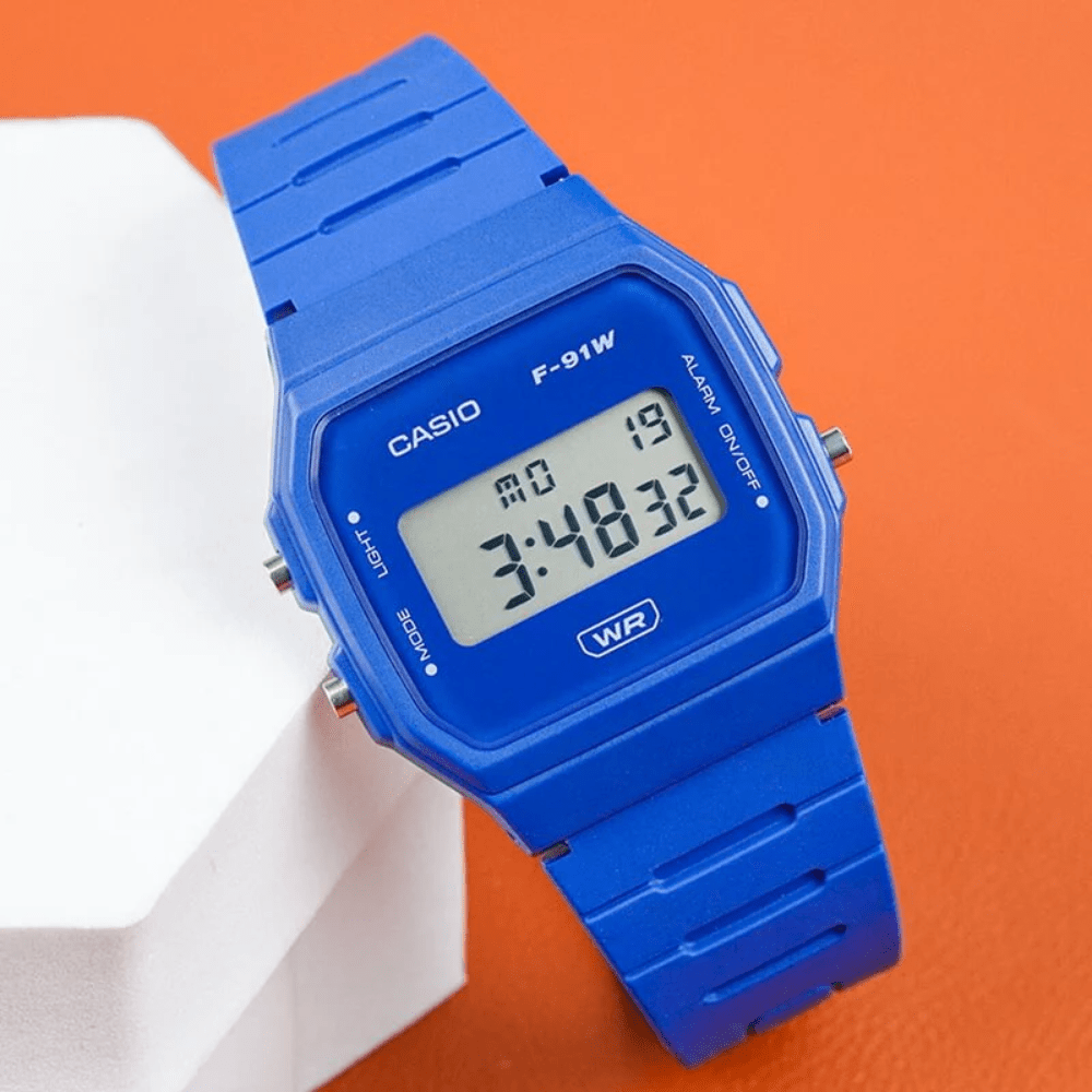 Reloj Casio Vintage F-91WB-2A1DF Digital Clásico Azul Unisex3
