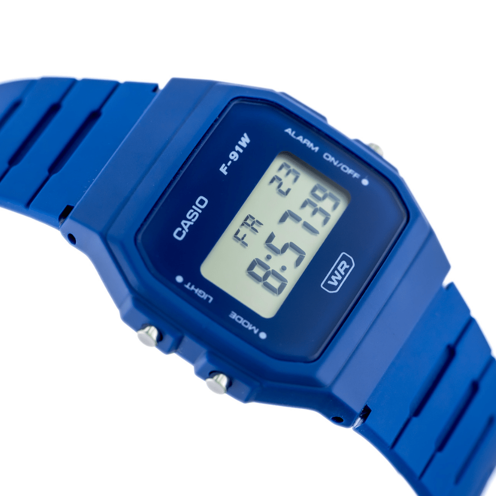 Reloj Casio Vintage F-91WB-2A1DF Digital Clásico Azul Unisex4