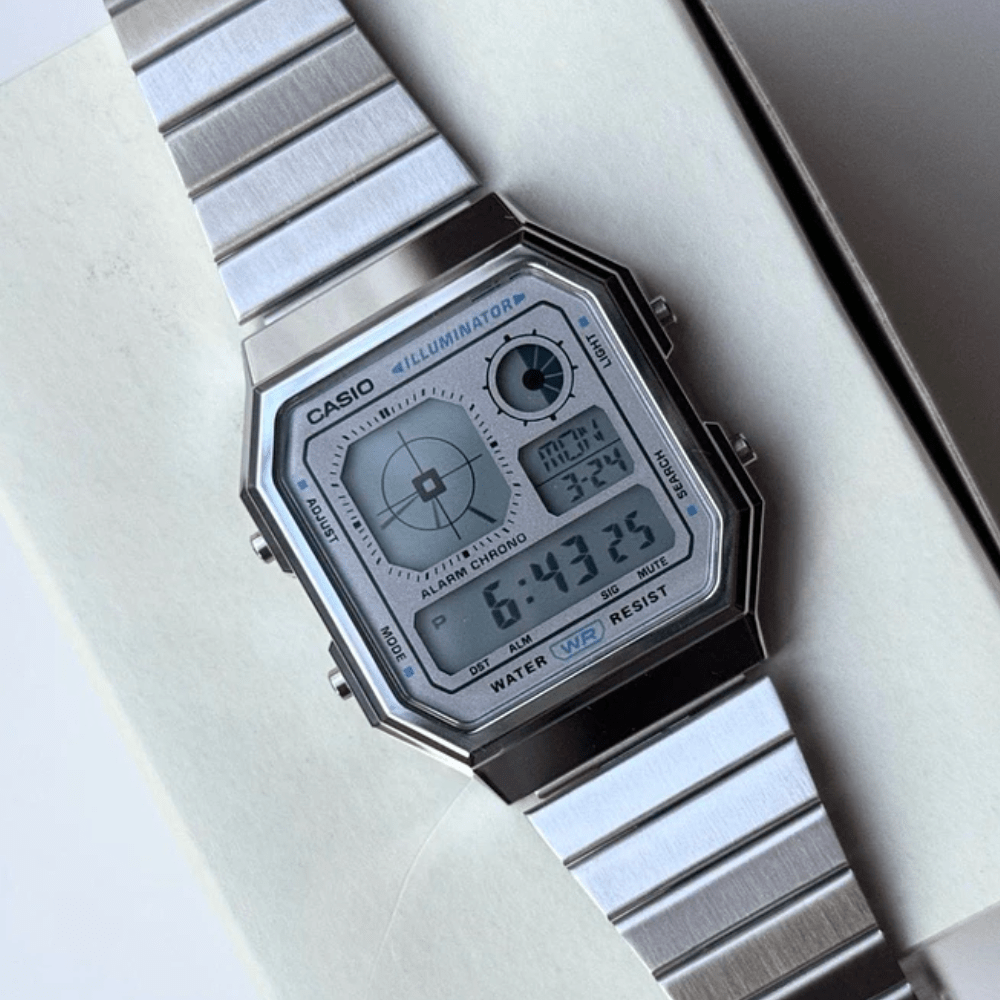 Reloj Casio Vintage A130WE-7ADF Digital Plateado Retro Digital Unisex5