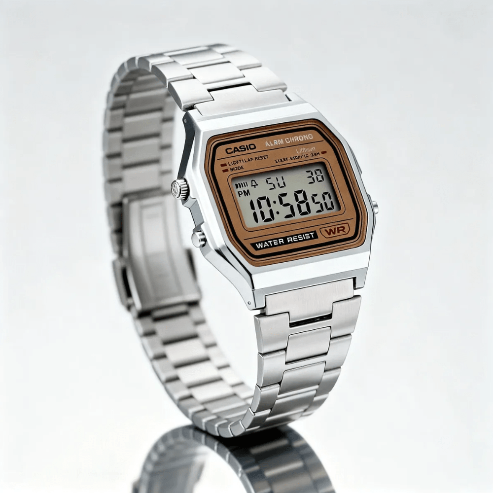 Reloj Casio Vintage A158WEA-9CF Digital Clásico Plateado Beige Dorado Clásico Unisex7