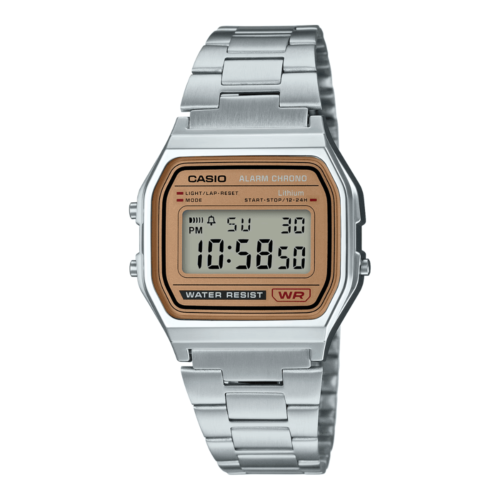 Reloj Casio Vintage A158WEA-9CF Digital Clásico Plateado Beige Dorado Clásico Unisex11