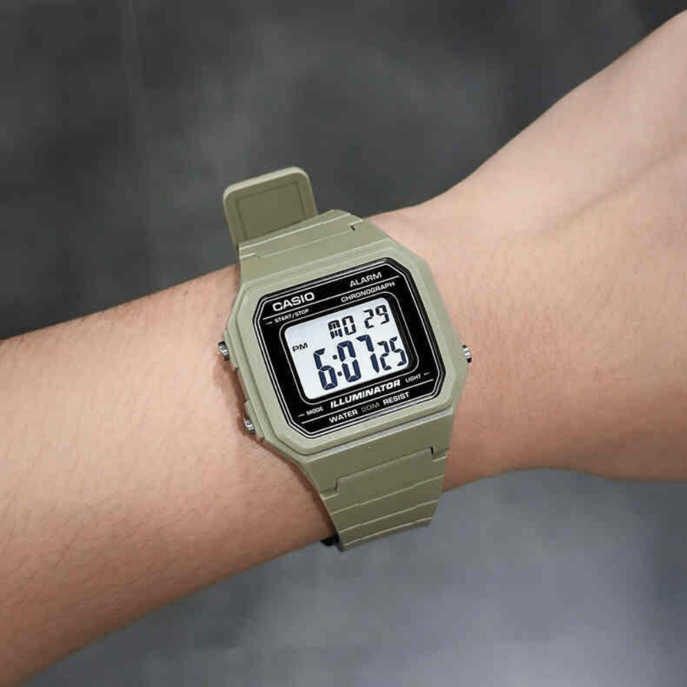 Reloj Casio Vintage W-217H-3AVDF Retro Digital Verde Unisex2
