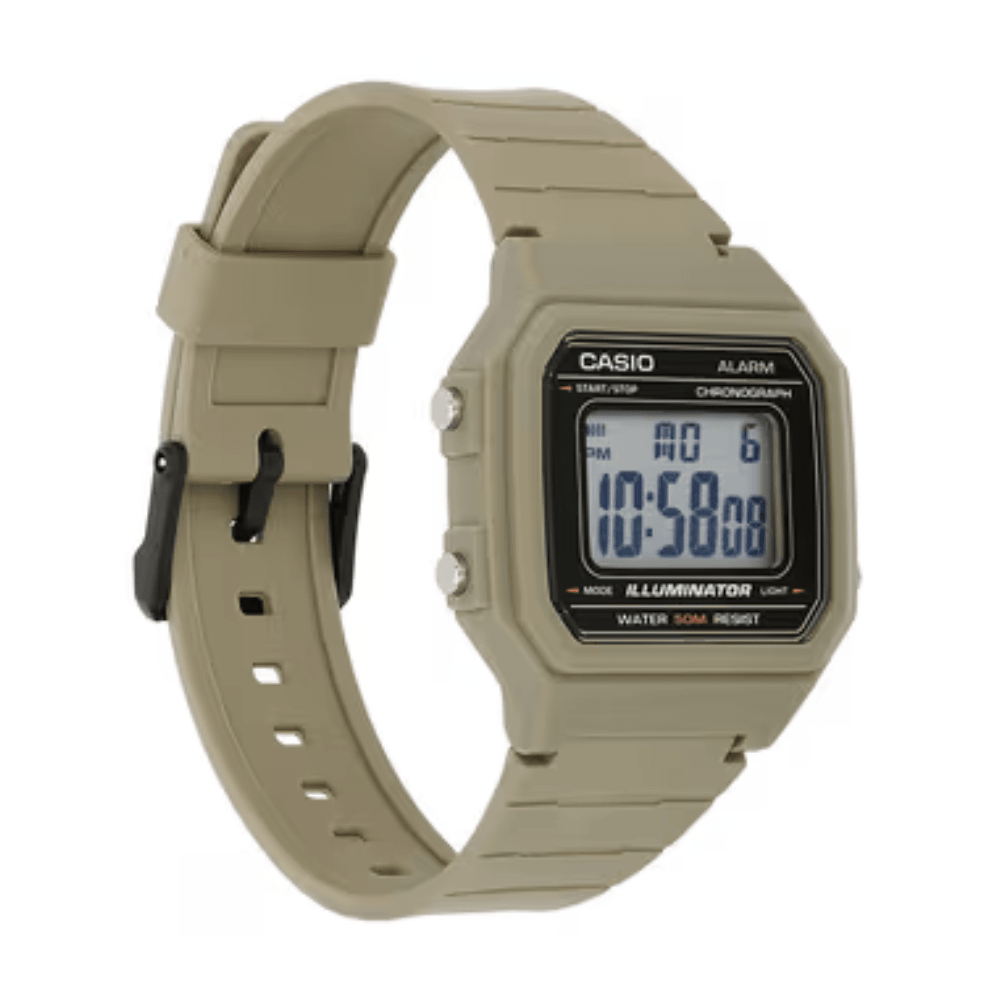 Reloj Casio Vintage W-217H-5AVDF Retro Digital Café Arena  Unisex3