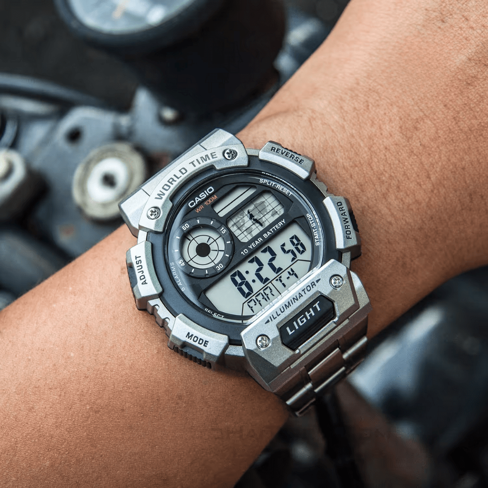 RELOJ CASIO AE-1400WHD-1AVDF WORLD TIME PLATEADO2