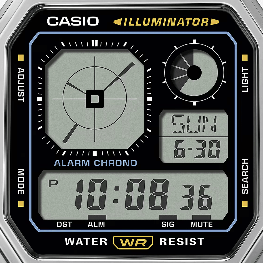 RELOJ CASIO A130WE-1ADF PLATEADO UNISEX4