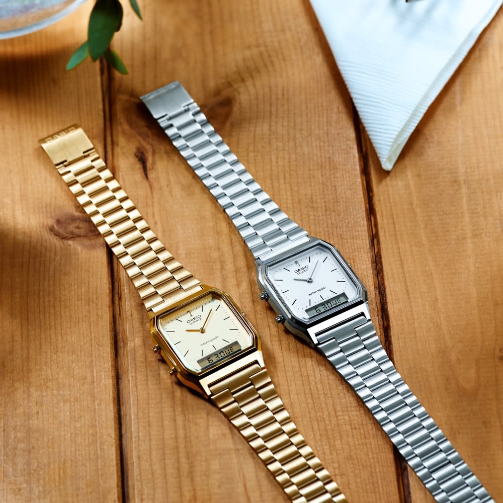 Reloj Casio Vintage AQ-230GA-9DMQ Análogo-Digital Acero Dorado Unisex5