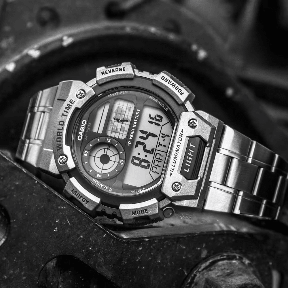 RELOJ CASIO AE-1400WHD-1AVDF WORLD TIME PLATEADO3