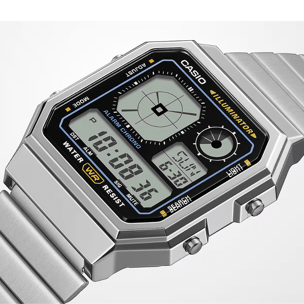 RELOJ CASIO A130WE-1ADF PLATEADO UNISEX5