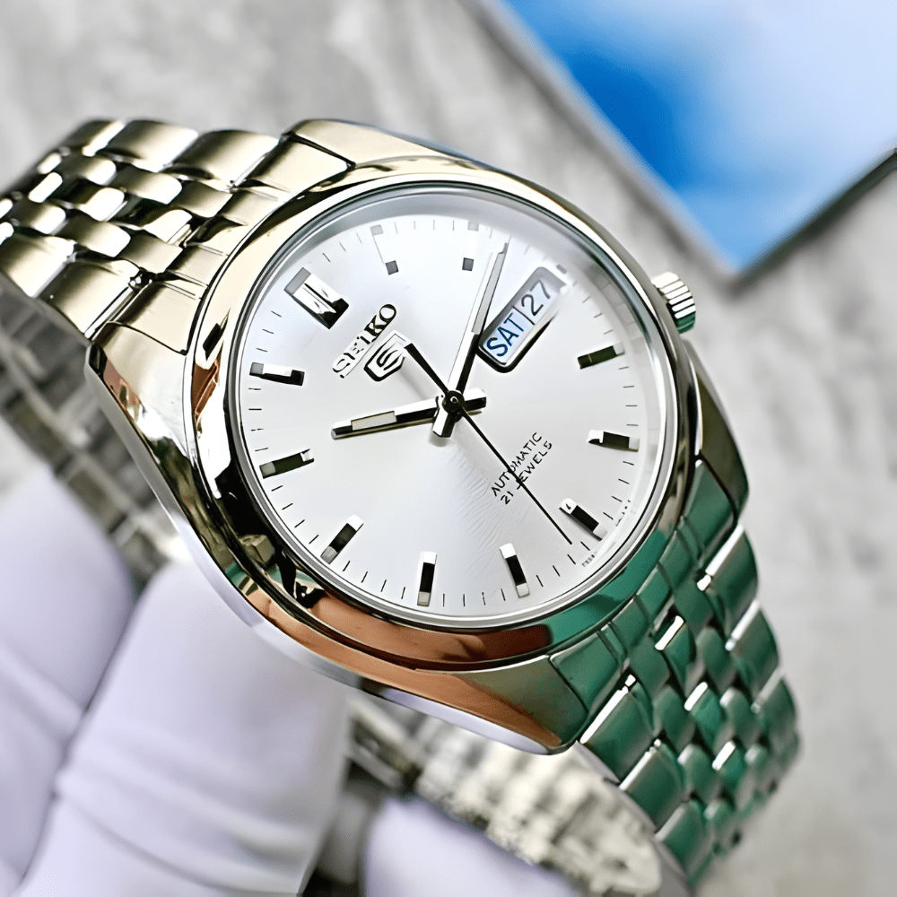 RELOJ SEIKO SNK355K1 AUTOMÁTICO PLATEADO4