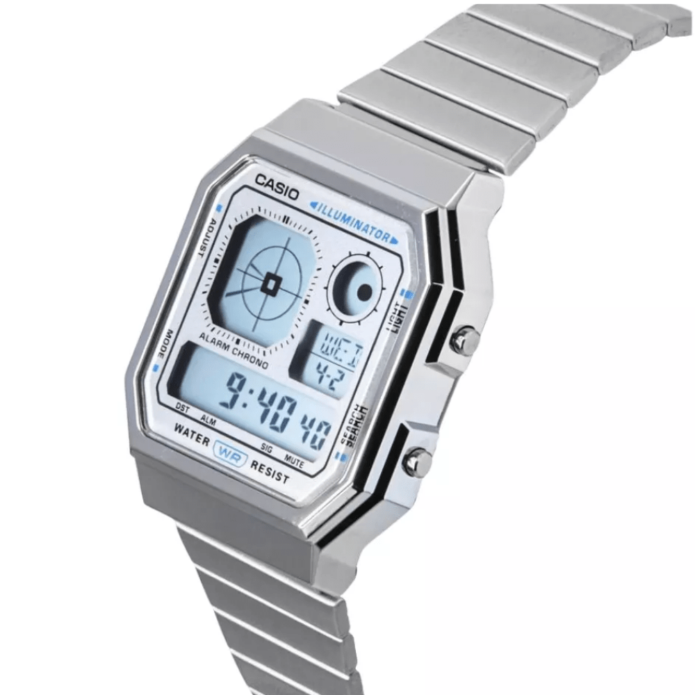 Reloj Casio Vintage A130WE-7ADF Digital Plateado Retro Digital Unisex6