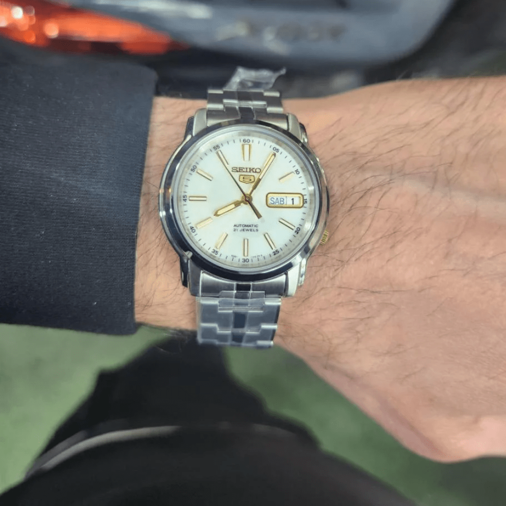 RELOJ SEIKO 5 SNKL77K1 AUTOMÁTICO PLATEADO2