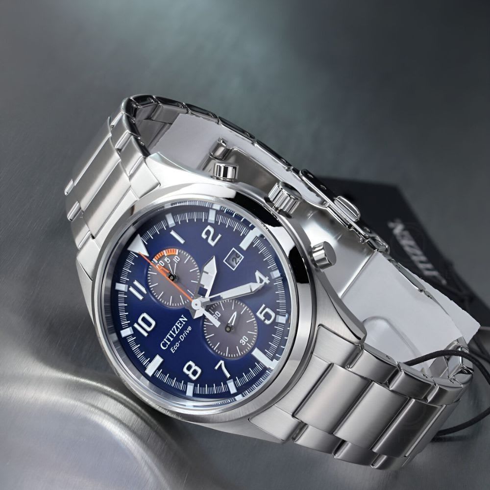 Reloj Citizen Eco-Drive CA7028-81L Plateado Chrono Dial Azul Acero Hombre6