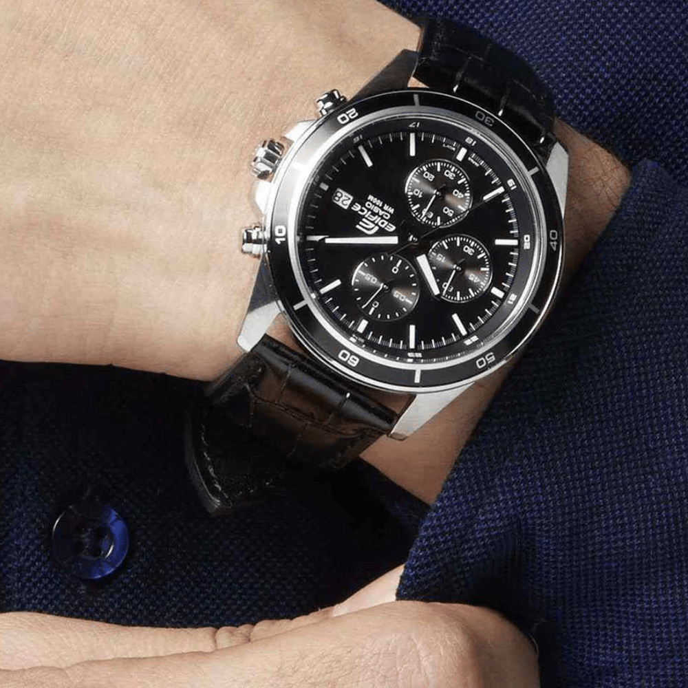 Reloj Casio Edifice EFR-526L-1AVUDF Cuero Análogo Plateado Hombre3