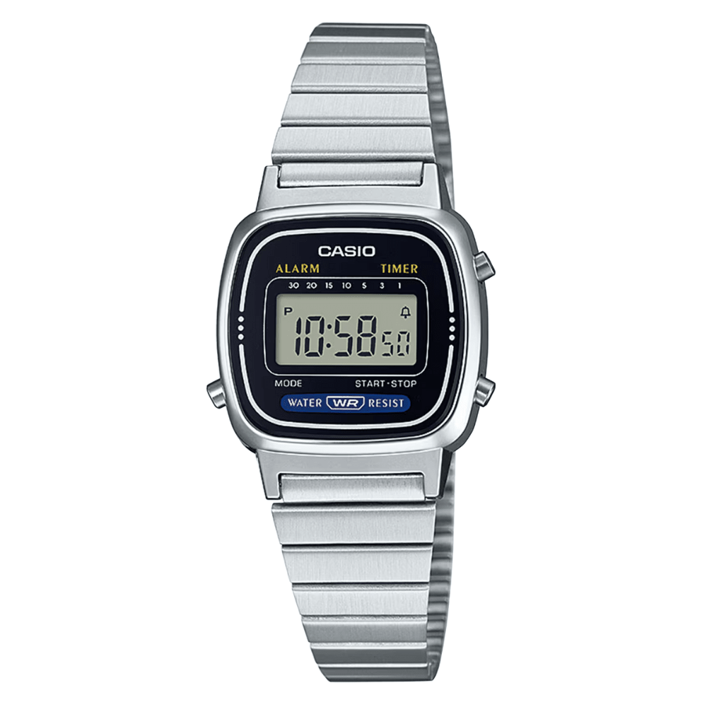RELOJ CASIO LA670WA-1DF VINTAGE MINI PLATEADO1
