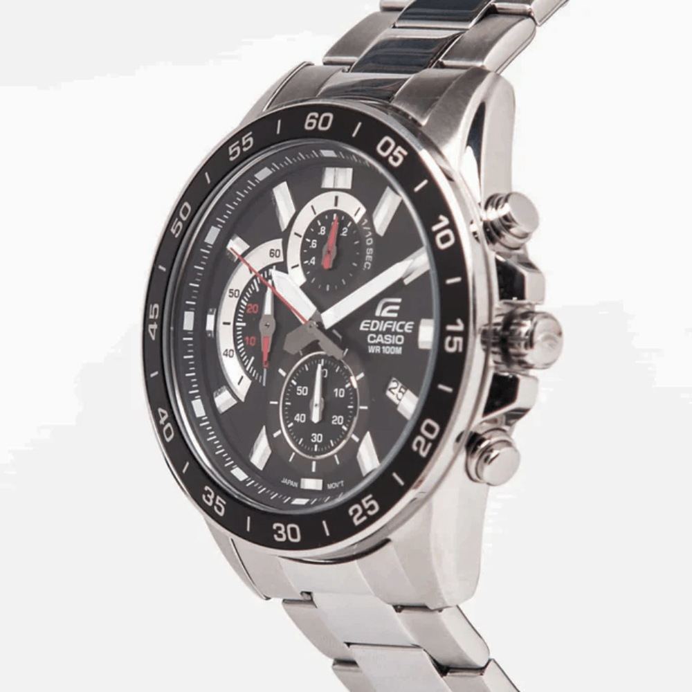 Reloj Casio Edifice EFV-550D-1AVUDF Cronógrafo Acero Plateado Negro Hombre6