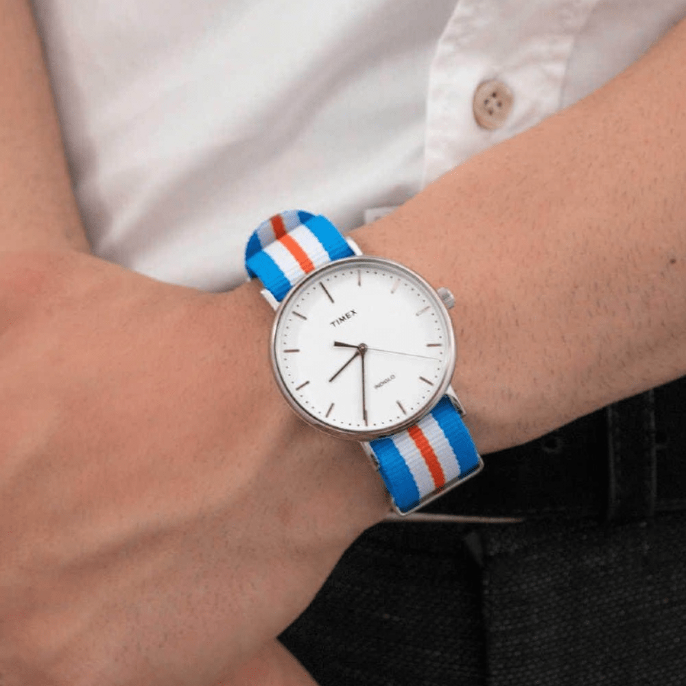 RELOJ TIMEX WEEKENDER TW2P91100ZM INDIGLO PLATEADO UNISEX2