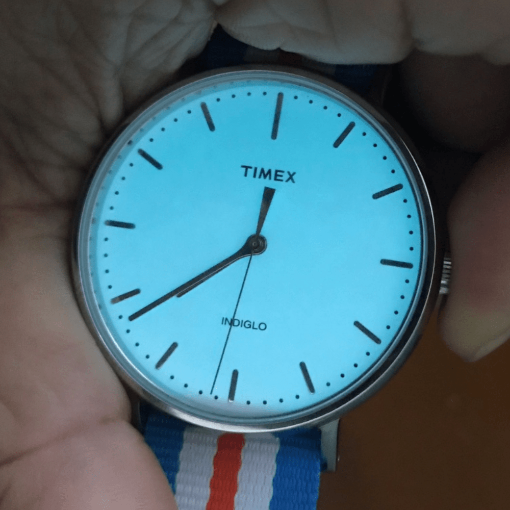 RELOJ TIMEX WEEKENDER TW2P91100ZM INDIGLO PLATEADO UNISEX6