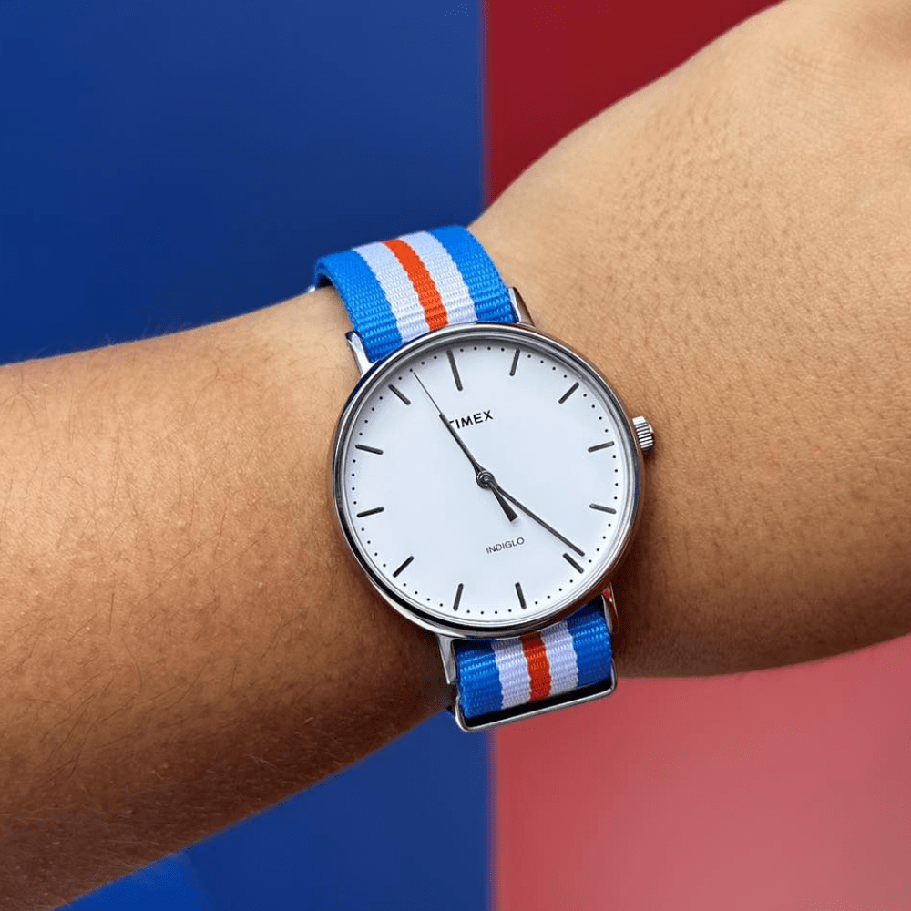 RELOJ TIMEX WEEKENDER TW2P91100ZM INDIGLO PLATEADO UNISEX3