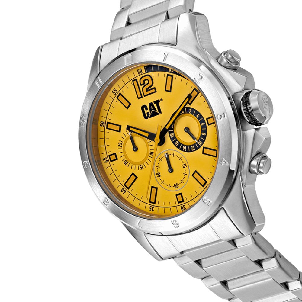 Reloj Cat Big Twist YW.143.11.731 Análogo Plateado Dial Amarillo Hombre3
