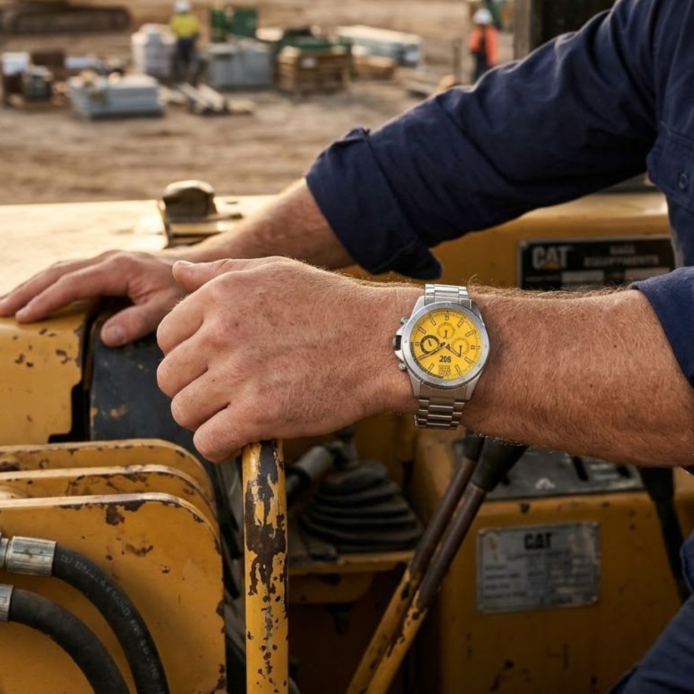 Reloj Cat Big Twist YW.143.11.731 Análogo Plateado Dial Amarillo Hombre2