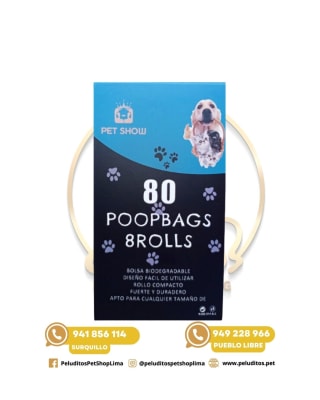 BOLSAS BIODEGRADABLES PARA MASCOTAS – PACK DE 8 ROLLOS