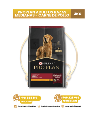 PROPLAN ADULTOS RAZAS MEDIANAS - CARNE DE POLLO