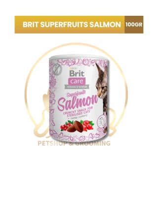 BRIT CARE CAT SNACK SUPERFRUITS SALMON 100 GR.
