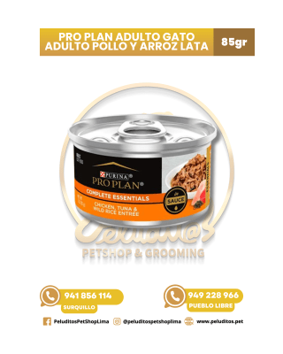 PRO PLAN ADULTO GATO ADULTO POLLO Y ARROZ LATA x 85 gr.