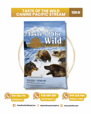 TASTE OF THE WILD PACIFIC STREAM CANINE – SALMÓN – ALIMENTO SECO PARA PERROS – 12KG