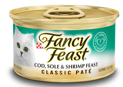 Fancy Feast - paté clásico Cod, sole & shrimp Feast 85 gr