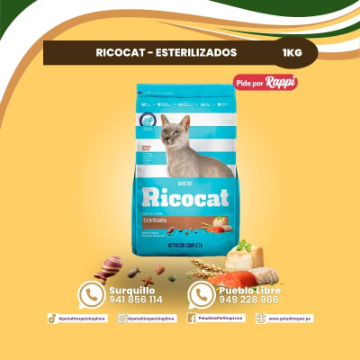 RICOCAT Adultos esterilizados x 9Kg
