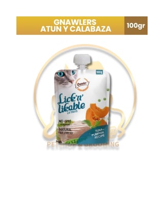 Gnawlers Snack para Gato Lick’ N’ Likable Atún y Zapallo 100Gr