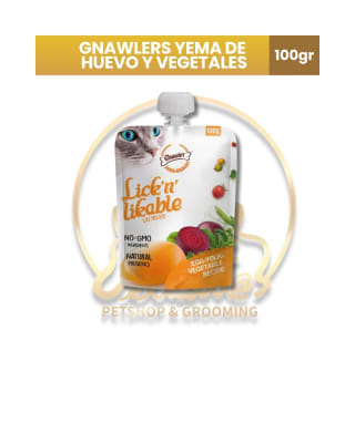 Gnawlers Snack para Gato Lick’ N’ Likable Yema de Huevo y Vegetales 100Gr
