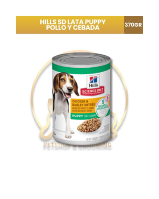 HILLS PUPPY Pollo y Cebada Lata x 370 gr.