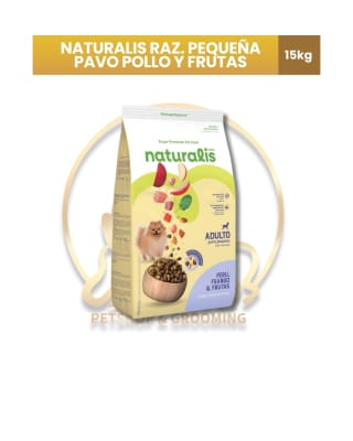 NATURALIS ADULTO RAZ PEQUEÑA PAVO, POLLO Y FRUTAS X 15KG