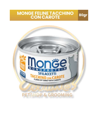 MONGE FELINE MONO PROTEIN TURKEY  TACCHINO CON CAROTE 80 G