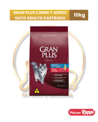 Gran Plus Gato Adulto Castrado Carne & Arroz 10kg