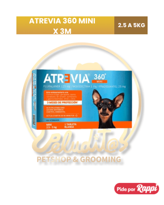 ATREVIA 360 Mini 2.5 a 5kg – Antipulgas y antiparasitario interno