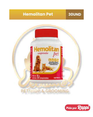 Hemolitan Pet x 30un Suplemento para perros y gatos