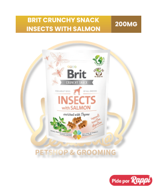 BRIT CRUNCHY SNACK INSECTS WITH SALMON 200 GR