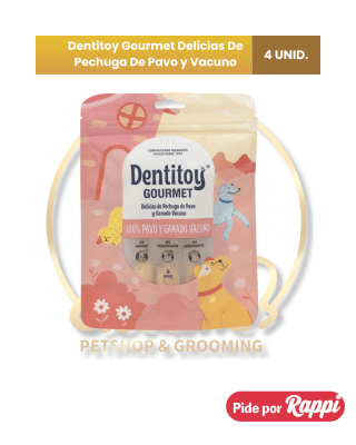 Dentitoy Gourmet Delicias De Pechuga De Pavo y Vacuno X 4 Unid