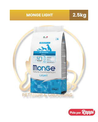 MONGE ADULT LIGHT SALMON Y ARROZ X 2.5 KG