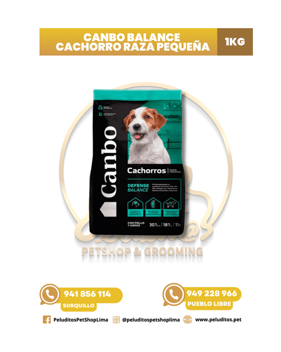 CANBO DEFENSE BALANCE CACHORRO RAZA PEQUEÑA – ALIMENTO PARA CACHORROS – BOLSA 1KG1
