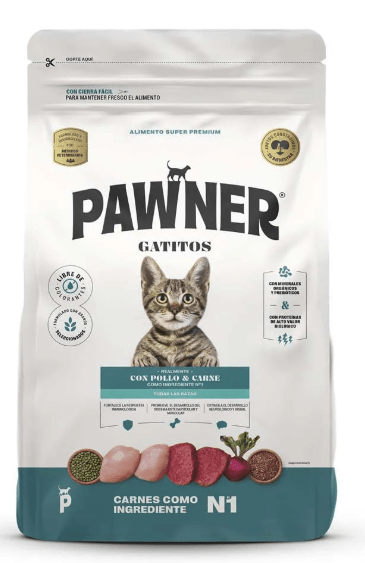 Pawner cat con pollo y carne cachorro 1kg1