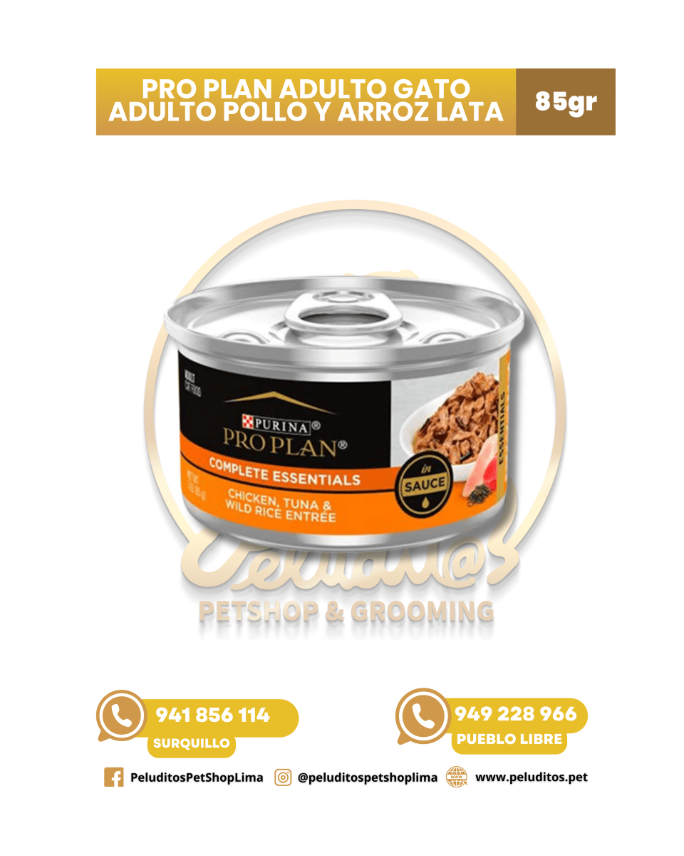 PRO PLAN ADULTO GATO ADULTO POLLO Y ARROZ LATA x 85 gr.1